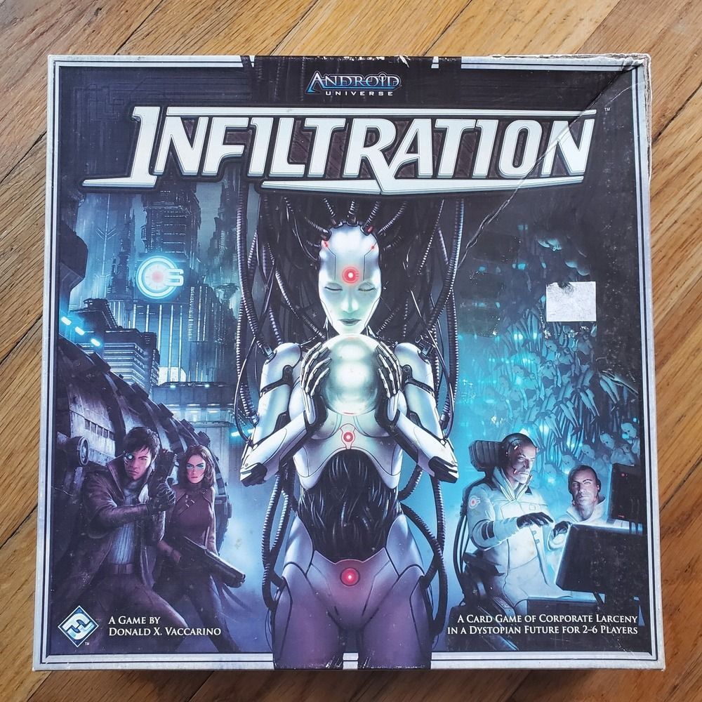 Android universe infiltration card board board game 2012 missing pieces